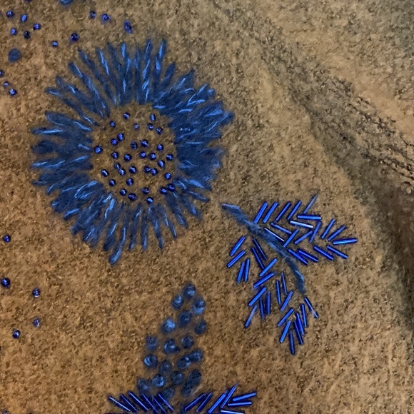 Anthropologie Brown Beaded Grandpa Sweater - Picture 4 of 8